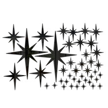 (Black) 3D Star Wall Stickers for Kids & Living Room