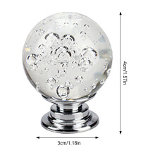 (White silver bottom, 1pc) Unique Bubble Glass Ball Cabinet Knobs for Drawers
