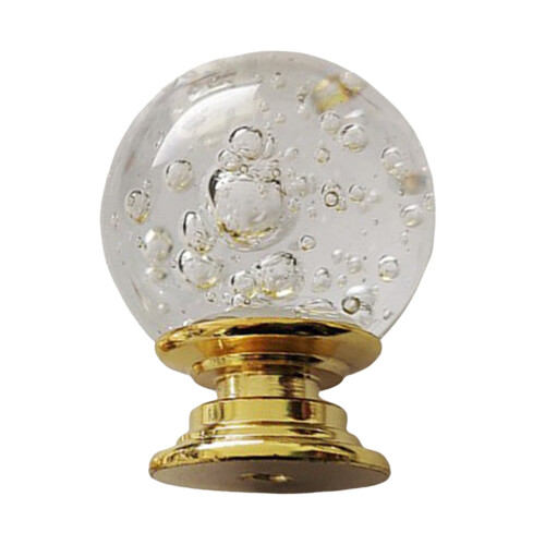 (White gold bottom, 1pc) Unique Bubble Glass Ball Cabinet Knobs for Drawers