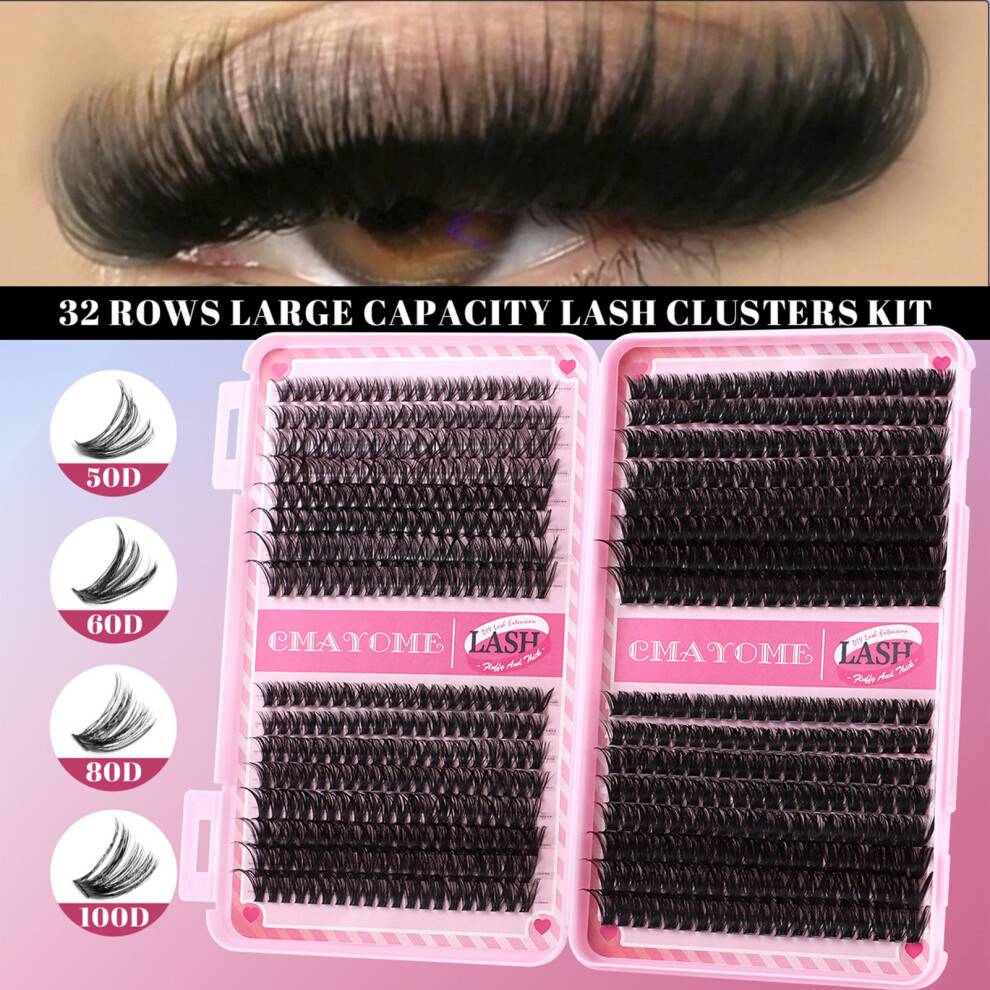 Dachuang Beauty Pink ( Suit) Fluffy D Curl Eyelash Clusters For Wedding & Daily Use