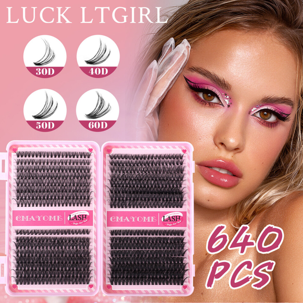 Dachuang Beauty Pink ( Suit) Fluffy D Curl Eyelash Clusters For Wedding & Daily Use