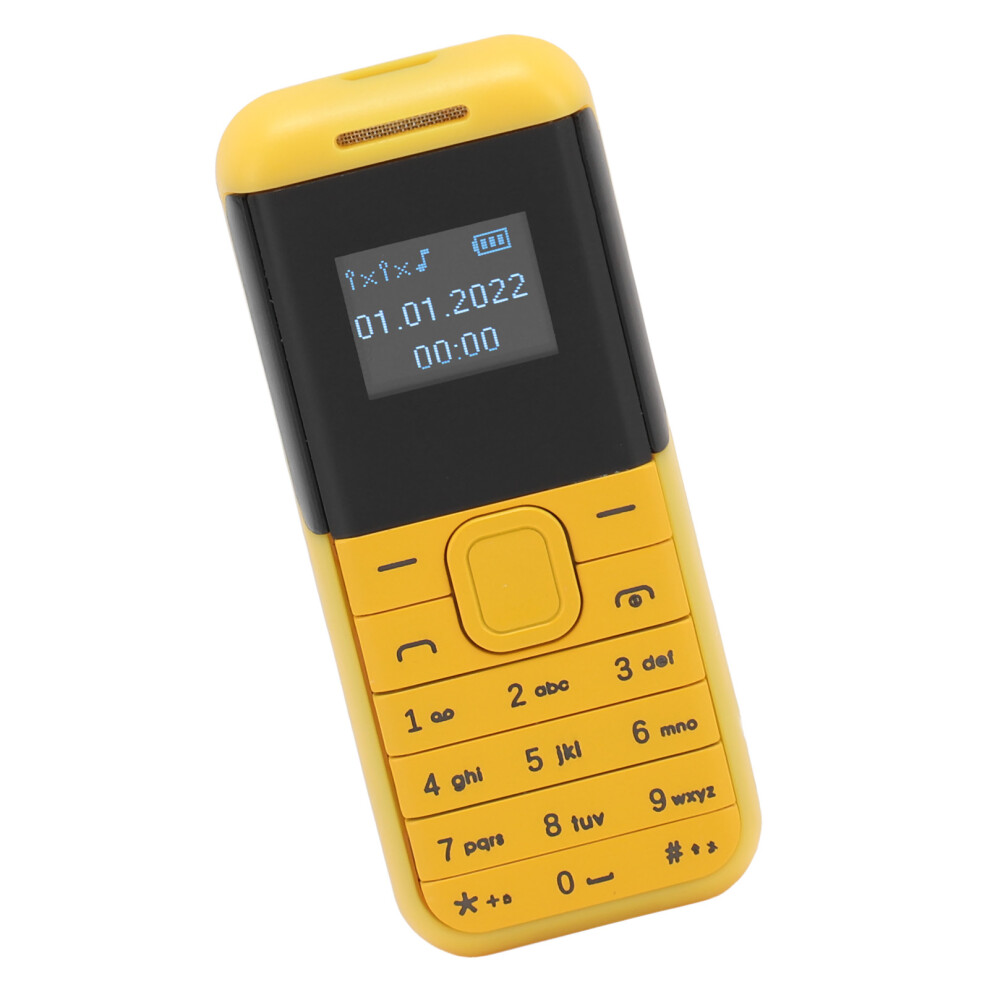 Tiny 2G Mini Phone With 0.66" Screen 380Mah Battery, Yellow 5021387736783