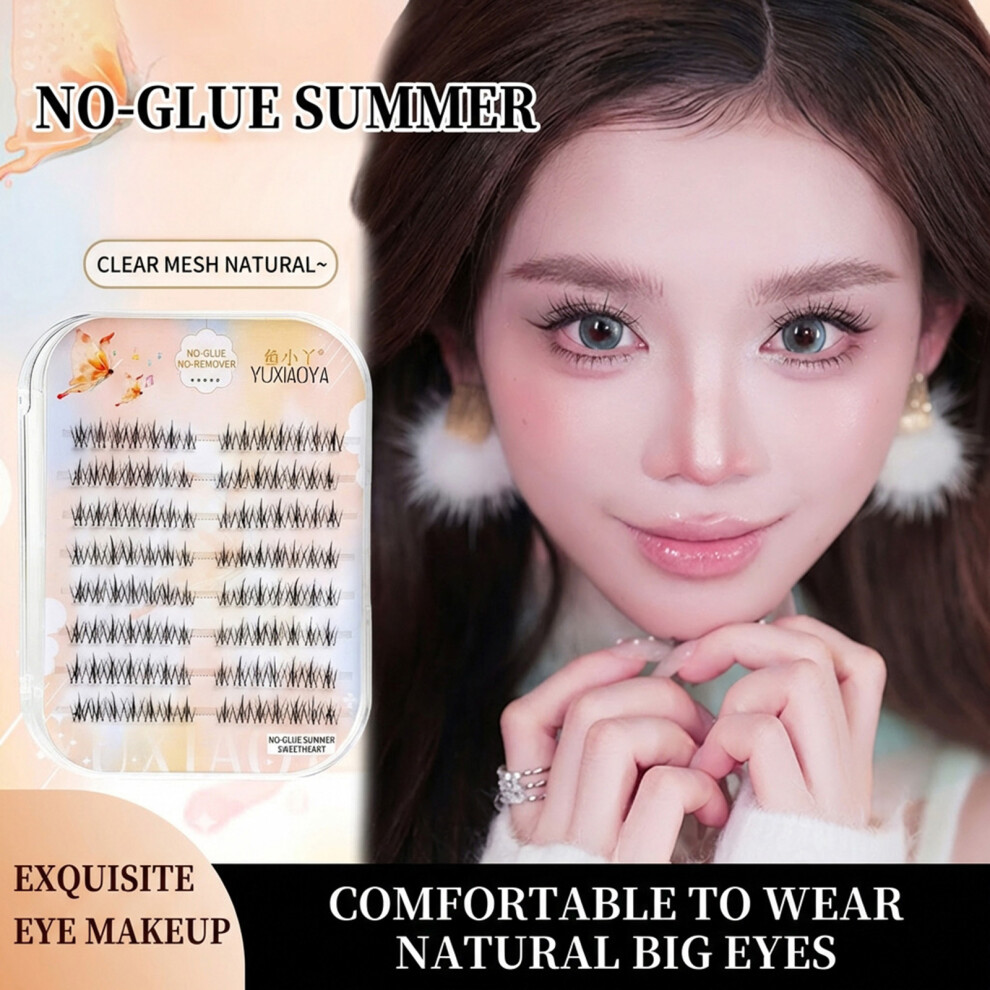 Reach-Tools (Glue Free 8 Pairs) Lightweight Summer False Eyelashes Natural Style