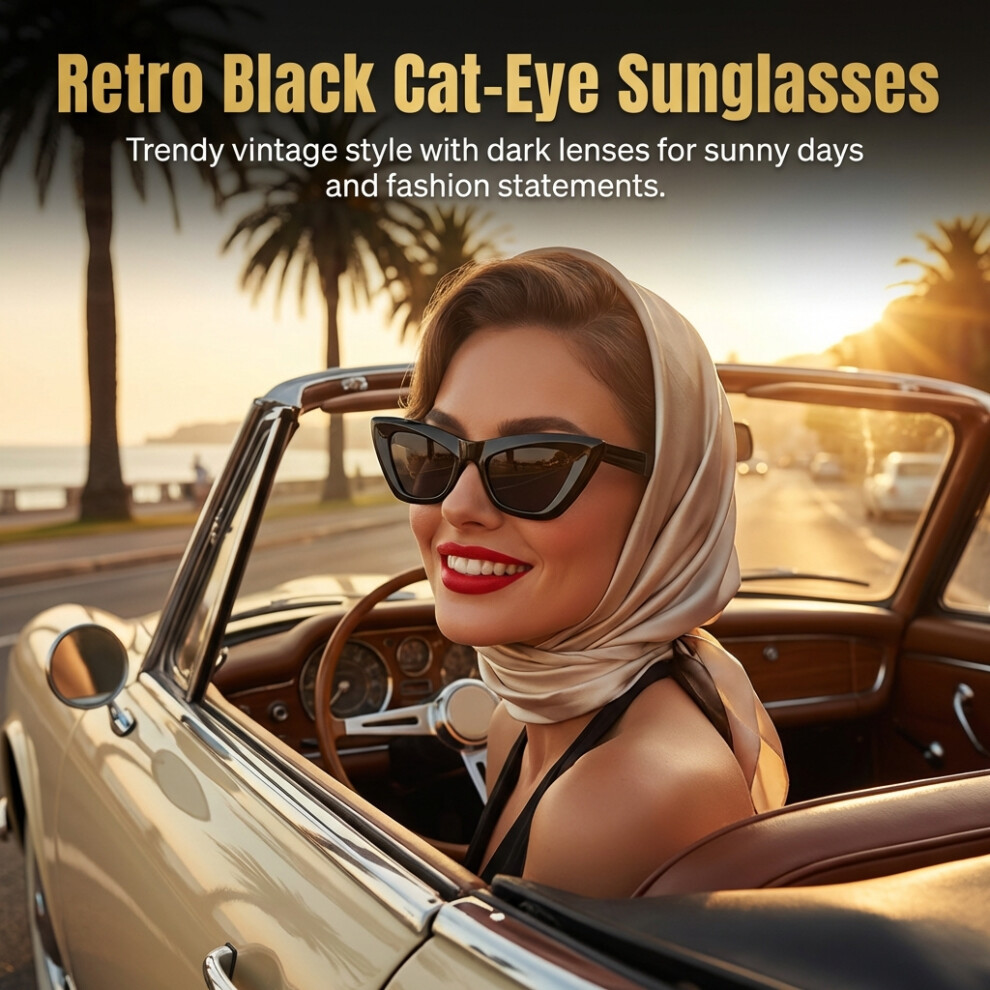 Dachuang Beauty Black (Bright ) Retro Sunglasses Uv400 Candy Color Lightweight Frame