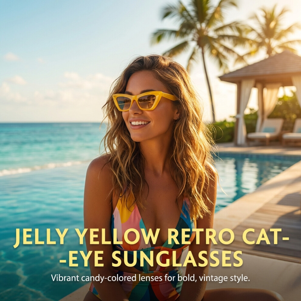 Dachuang Beauty Yellow (Jelly ) Retro Sunglasses Uv400 Lightweight Fashion