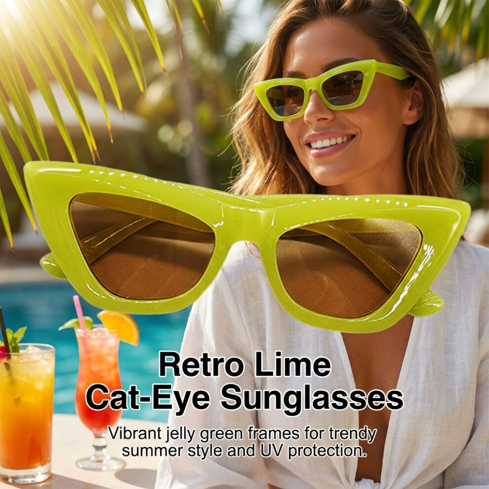 Dachuang Beauty Green (Jelly ) Retro Sunglasses Uv400 Candy Color Lightweight Frame