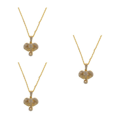 3St Elegante Gouden Olifant Strass Hanger Auto Decor Dames