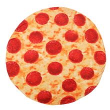 Sjove fødselsdagsgaver, bløde flanneltæpper med pizzatema, der ser realistiske ud som en stor pizza, premium stof til multifunktionelle tæpper,