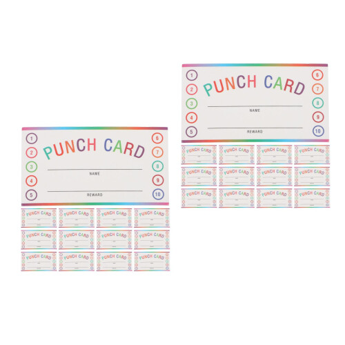 Multi Color Student Punch Cards Classroom Reward System