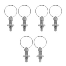 3Pcs Durable Stainless Steel Spring Ball Plunger with Pull Ring Silver