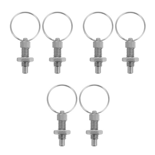 3Pcs Durable Stainless Steel Spring Ball Plunger with Pull Ring Silver