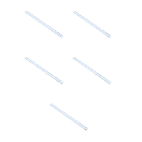 5Pcs Aluminum Alloy Straight Ruler Sky-Blue Multi-Use Measuring Tool