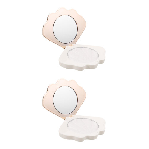 2 Sets Highlighter Powder Compact Face Powder for Women Makeup