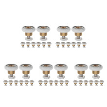 40Pcs Universal Shower Door Rollers Golden Metal Plastic Easy Install