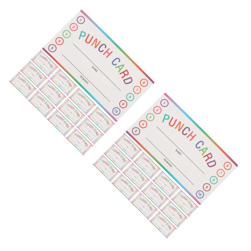 Multi Color Student Punch Cards Classroom Reward System 2
