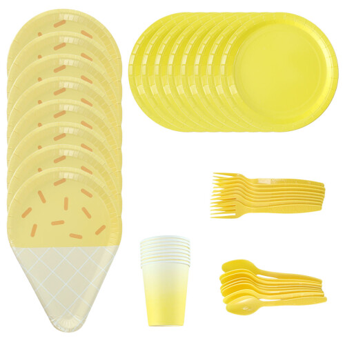 2Sets Yellow Party Paper Ice Cream 1