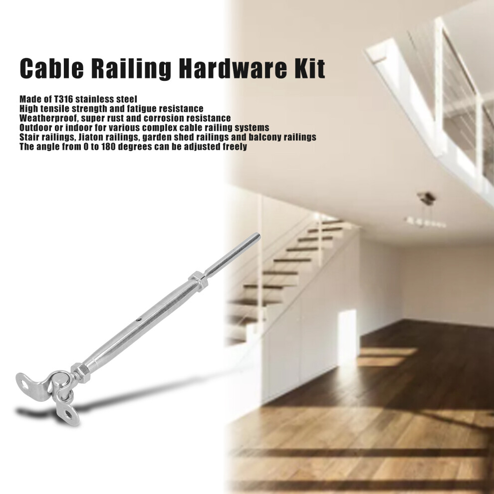 T316 Steel Cable Railing Kit Variable Angle