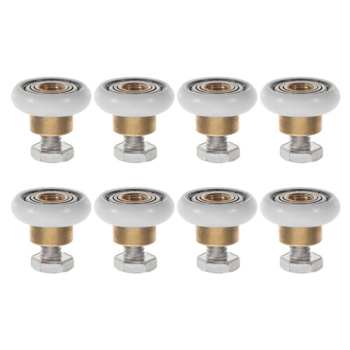 40Pcs Universal Shower Door Rollers Golden Metal Plastic Easy Install 2