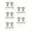 40Pcs Universal Shower Door Rollers Golden Metal Plastic Easy Install 7