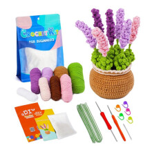 Crochet Kit DIY Lavender Crochet Kit with Needles Plush Doll Easy