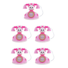 5Pcs Rosy Pretend Play Telephone Toy Plastic Kids Rotary Dial Phone