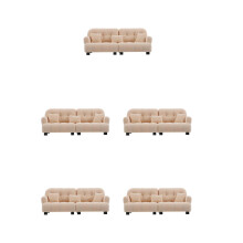 5Pcs Miniature Dollhouse Sofa Set White Pla Plush Flocked Accessories