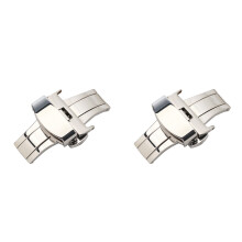 2Pcs Silver Non-Automatic Elastic Belt Buckle with Double Press Clasp