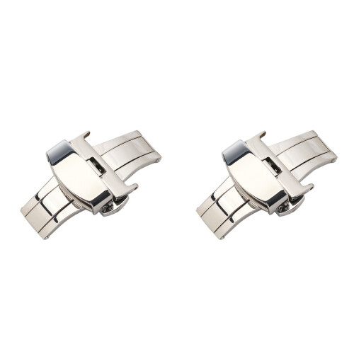 2Pcs Silver Non-Automatic Elastic Belt Buckle with Double Press Clasp