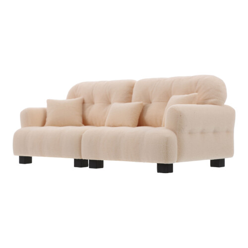 5Pcs Miniature Dollhouse Sofa Set White Pla Plush Flocked Accessories 2