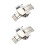 2Pcs Silver Non-Automatic Elastic Belt Buckle with Double Press Clasp 5