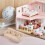 5Pcs Miniature Dollhouse Sofa Set White Pla Plush Flocked Accessories 11