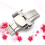 2Pcs Silver Non-Automatic Elastic Belt Buckle with Double Press Clasp 9