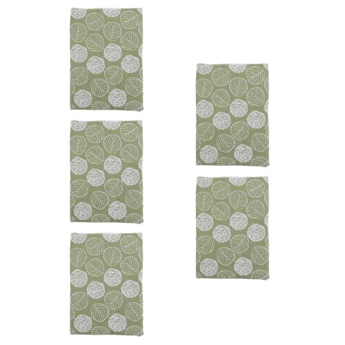 5Pcs Soft Reusable Fabric Book Covers Washable Stretchable Green Cover
