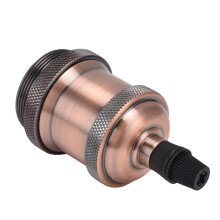 2PCS Vintage Aluminum E26/E27 Lamp Socket for DIY Retro Lighting, Red Bronze