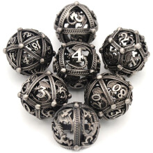 Metal Dice, 7 PCS Heavy Solid Metallic Dragon Dice Set for D&D Dungeons and Dragon Tabletop Game A