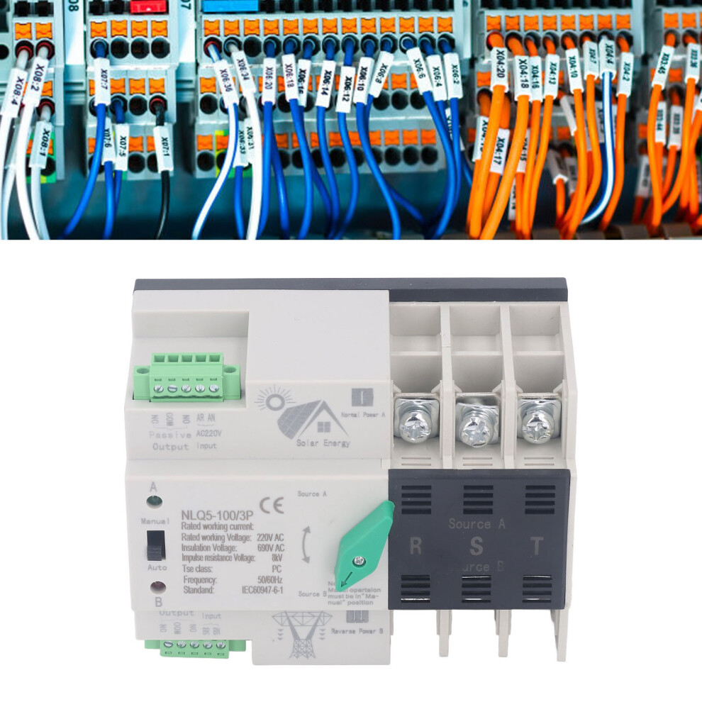 Ac220v 3P Millisecond Dual Power Transfer Switch 63A Ats 9361387741735