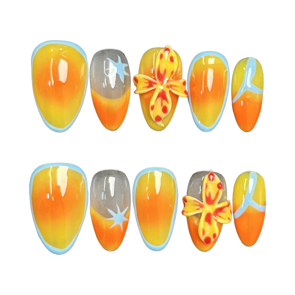 Dachuang Beauty (M) 10Pcs Gradient Fake Nails, Easy Salon Application