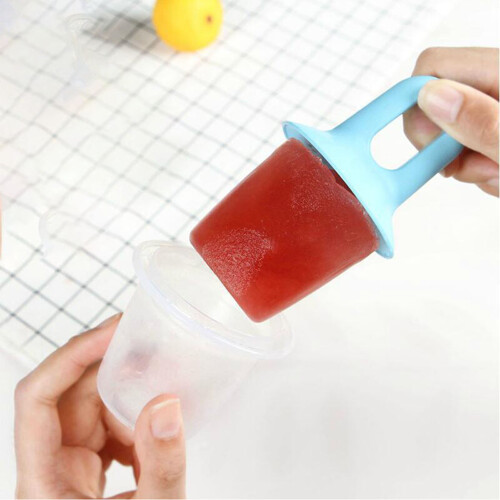 (Blue) BPA-Free Reusable Popsicle Mold, Green/Blue/Pink 1