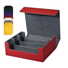 Card Storage Box for Trading Cards, 1800+ PU Card Deck Case, Magnetic Closure Card Box for Magnetic Game Cards Red