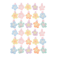 30 pièces de nœuds fleuris pour chignon, 3,5 cm, multicolores