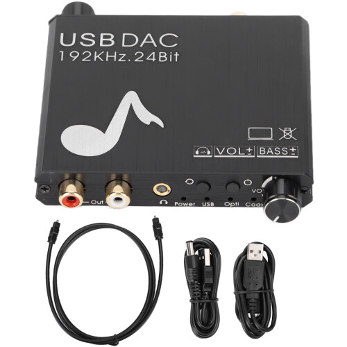 Advanced USB DAC Audio Converter, Dual Digital Inputs For Versatile Connectivity, Good Compatibility With Mainstream Operating Systems, Bass Control
