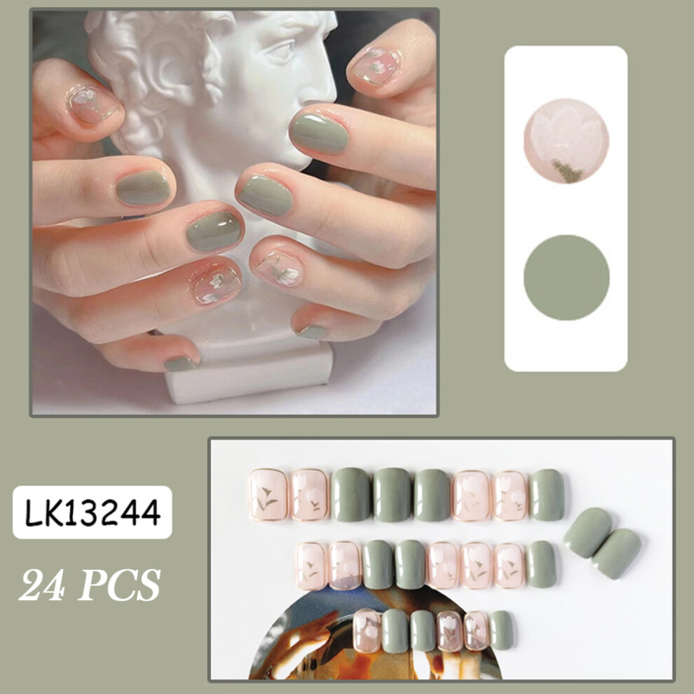 Creation-3C (Standard) Glossy Short Fake Nails - Chip & Smudge Proof
