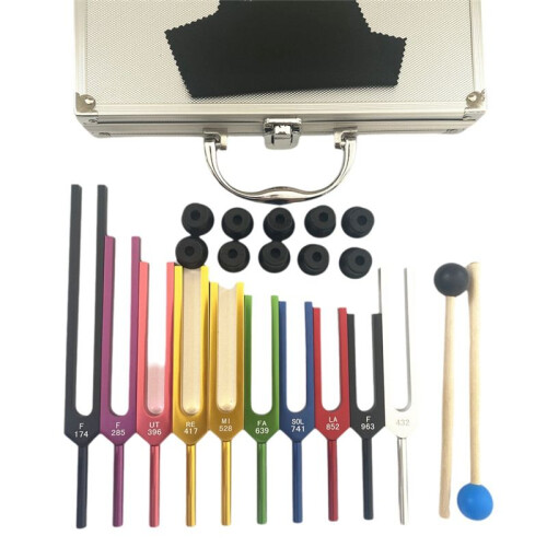 10 PCS Tuning Fork Set , Tuning Forks for Healing Chakra Sound Therapy Keep Body Multicolor