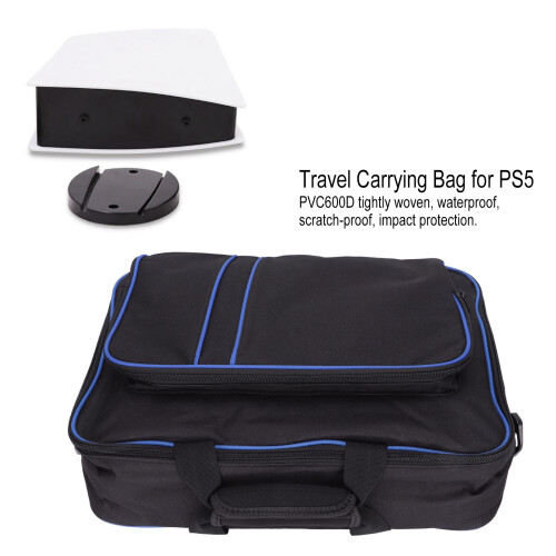 Large Capacity Protective Console Case for PS5 Games & Accessories, Blue/Black 2