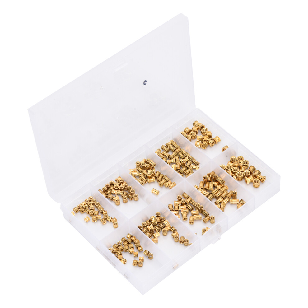 Assorted Brass Knurled Nut Kit 280Pcs M2 M2.5 M3 Threaded Insert Fasteners 4661387742905