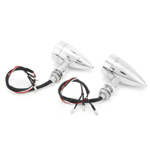 2 Stück Motorrad-LED-Warnblinker Amber-Licht 12V 10mm Chrom 2