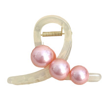 (Pink Pearl) Women\'s Strong Hold Acrylic Hair Claw Clips - Non-Slip
