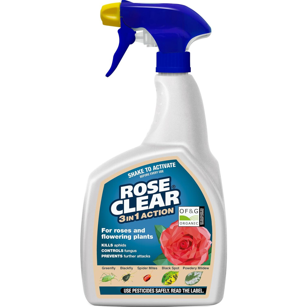 Caprican Roseclear 3 In 1 Plant Protection 800Ml - Organic Aphid & Fungus Control Spray