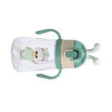 Kids 460ml Straw Water Bottle with Handle & Safety Lock, Cute & Portable