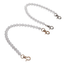 2Pcs 30cm Clear Acrylic Chains with Alloy Beads for DIY Bag Decoration